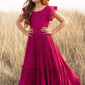 Joyfolie Lace Top Bohemian Maxi Dress